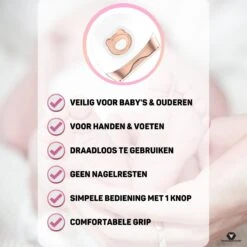 Vulpes BeautyCare® Elektrische Nagelknipper - Nagelschaar Met Opvangbakje – Veilige Nagelschaar Voor Baby’s, Kinderen, Volwassenen En Ouderen - Draadloos En Geruisloos – USB-Oplaadbaar – Rosé / Wit -Glam Make-up Verkoop 1200x1200 666
