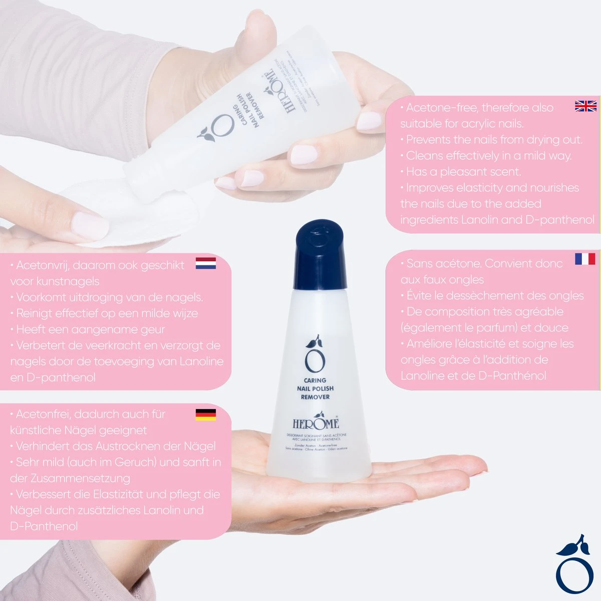 Herome Nagellakremover Nagellakverwijderaar - Nagelverzorging - Caring Nail Polish Remover - Acetonvrij - 120ml 3 Herome Nagellakremover Nagellakverwijderaar - Nagelverzorging - Caring Nail Polish Remover - Acetonvrij - 120ml - Afbeelding 3