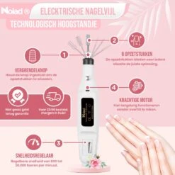Nolad® Elektrische Nagelvijl - Nagelvijlen - Nagelaccessoires - Wit 14 Nolad® Elektrische Nagelvijl - Nagelvijlen - Nagelaccessoires - Wit -Glam Make-up Verkoop 1200x1200 692