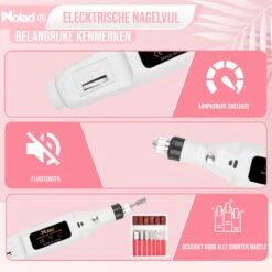 Nolad® Elektrische Nagelvijl - Nagelvijlen - Nagelaccessoires - Wit 18 Nolad® Elektrische Nagelvijl - Nagelvijlen - Nagelaccessoires - Wit -Glam Make-up Verkoop 1200x1200 695