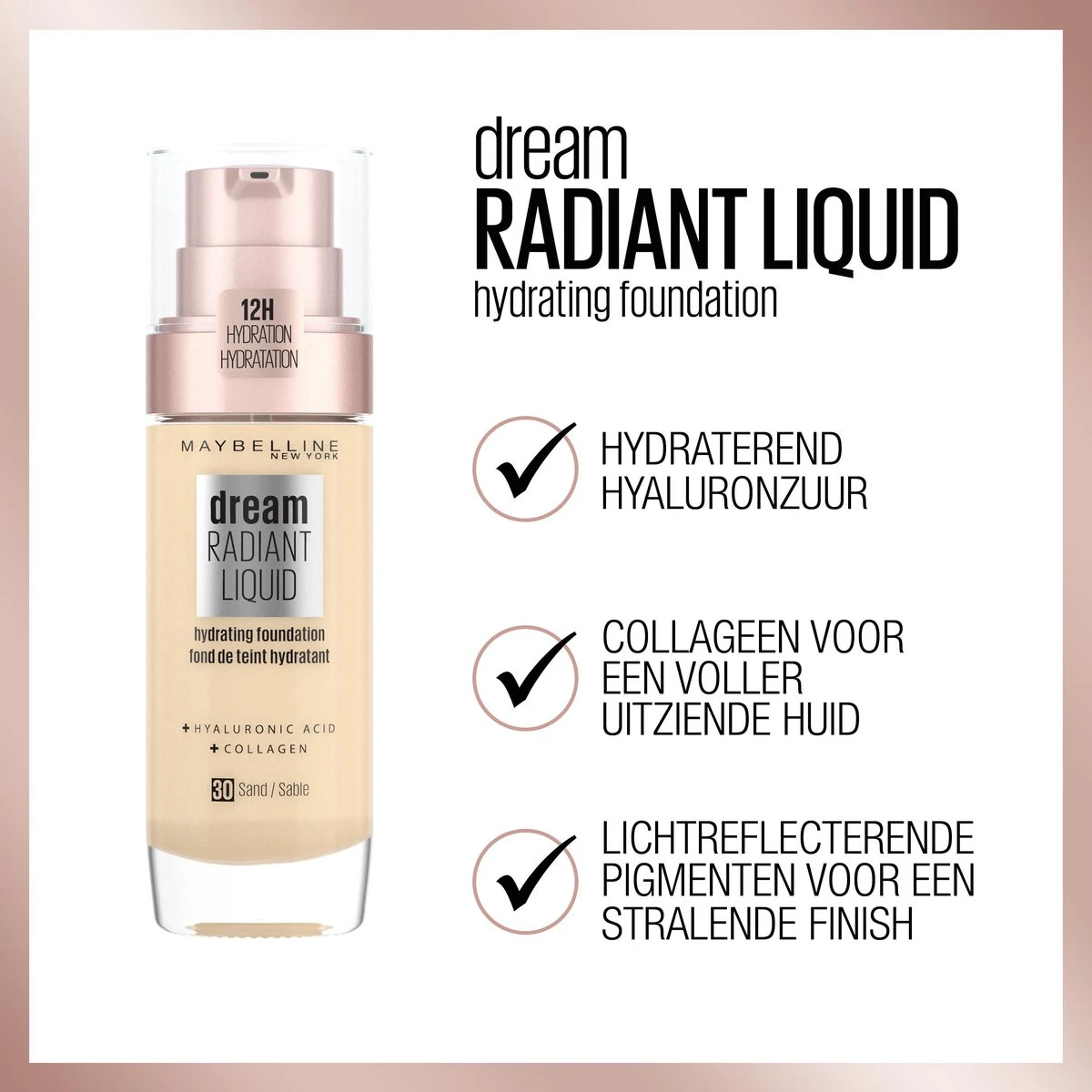 Maybelline Dream Radiant Liquid - 054 Toffee - Foundation Geschikt Voor De Droge Huid Met Hyaluronzuur - 30 Ml 4 Maybelline Dream Radiant Liquid - 054 Toffee - Foundation Geschikt Voor De Droge Huid Met Hyaluronzuur - 30 Ml - Afbeelding 4