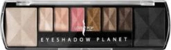 Lovely Pop Cosmetics - Oogschaduw Palette - Planet Saturn - Met Lange Applicator - 8 Kleuren: Wit / Crème / Roze / Goud / Bruin / Zwart - 1 Doosje Met 9 Gram Inhoud - Afmeting Doosje: 14,7 X 4,4 Centimeter