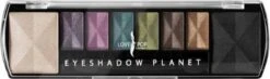Lovely Pop Cosmetics - Oogschaduw Palette - Planet Jupiter - Met Lange Applicator - 8 Kleuren: Wit / Paars / Lila / Blauw / Groen / Bruin / Goud / Zwart - 1 Doosje Met 9 Gram Inhoud - Afmeting Doosje: 14,7 X 4,4 Centimeter