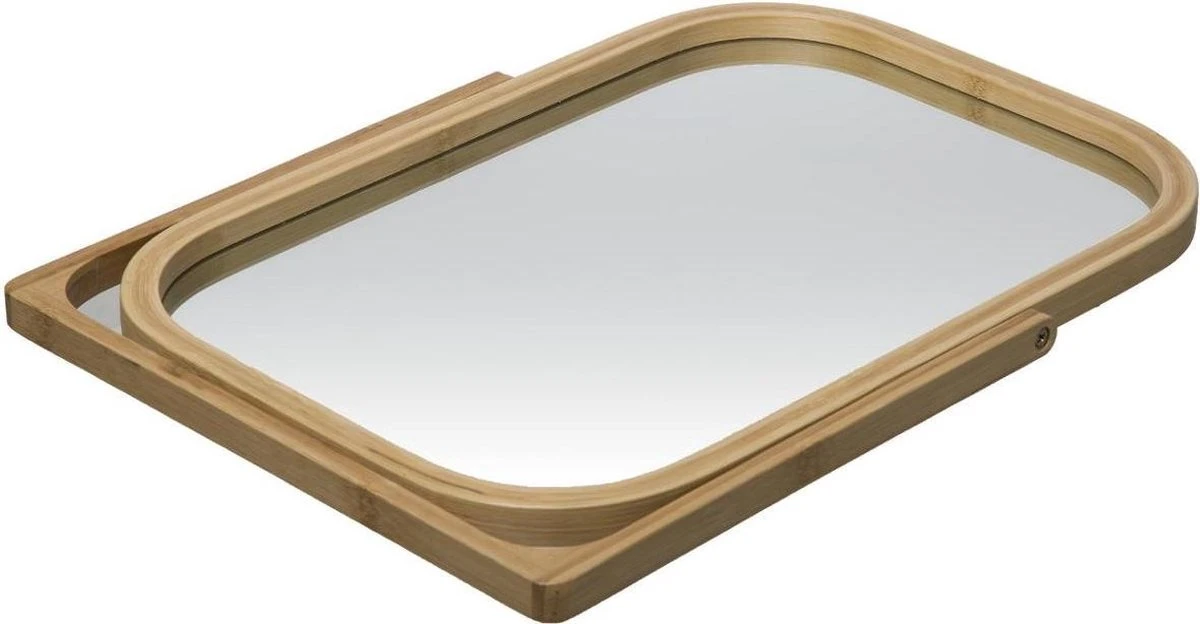 Draaibare Bamboe Spiegel H 39 Cm - Makeup Spiegel 2 Draaibare Bamboe Spiegel H 39 Cm - Makeup Spiegel - Afbeelding 2