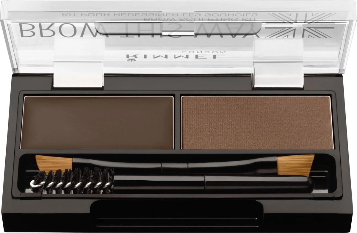 Rimmel London Brow This Way Brow Sculpting Kit - 003 Dark Brown 2 Rimmel London Brow This Way Brow Sculpting Kit - 003 Dark Brown - Afbeelding 2