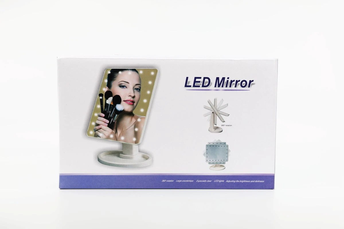 Draaibare Make-up Spiegel Met 16 Ingebouwde LED Lampjes - Zwart - Verlichting - Cosmetica - Draaibaar - Spiegel - LED - Make-up - Make-up Spiegel 1 Draaibare Make-up Spiegel Met 16 Ingebouwde LED Lampjes - Zwart - Verlichting - Cosmetica - Draaibaar - Spiegel - LED - Make-up - Make-up Spiegel