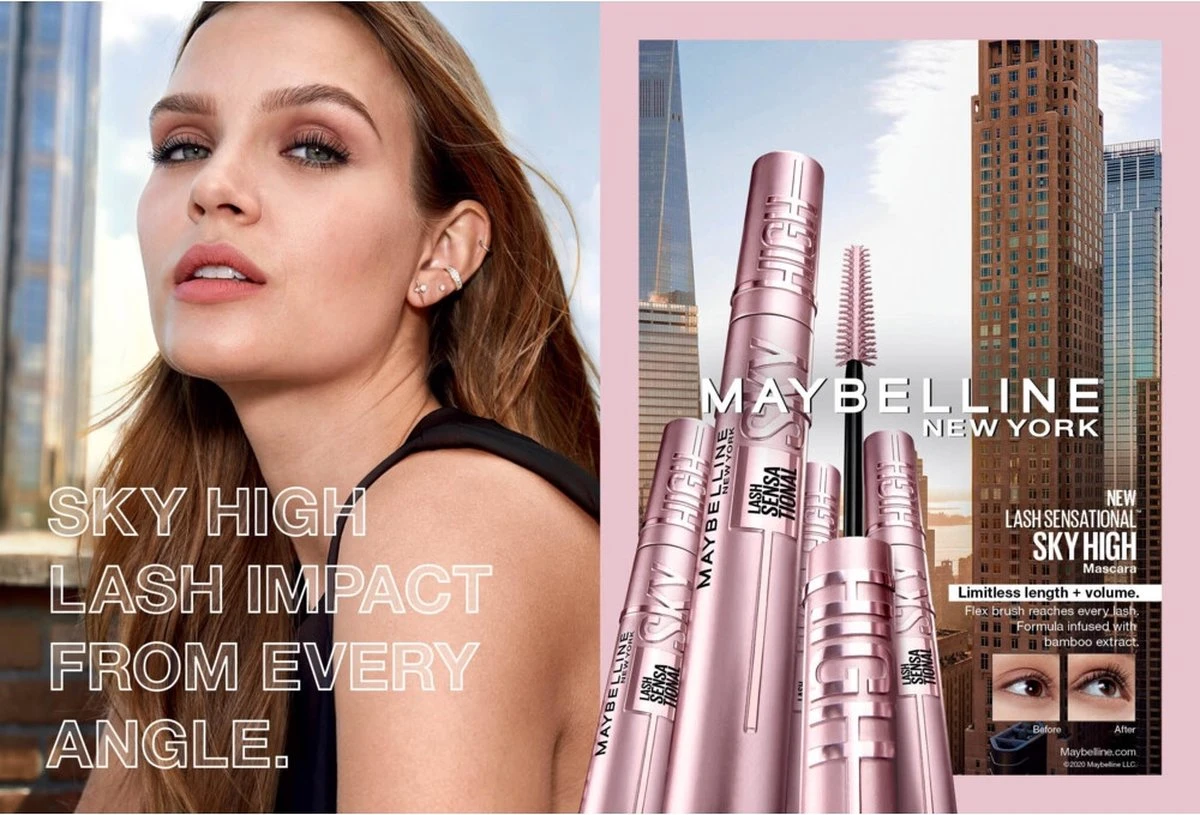 3x Maybelline Lash Sensational Sky High Mascara Very Black - Zwart 5 3x Maybelline Lash Sensational Sky High Mascara Very Black - Zwart - Afbeelding 5