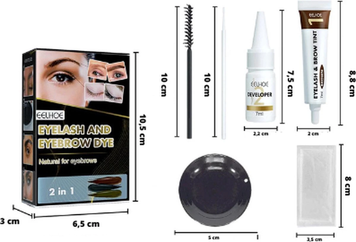 2 In 1 - Henna Wenkbrauwverf En Wimperverf - Bruin - Henna Brows - DIY Henna Brows Kit - Starterspakket 2 2 In 1 - Henna Wenkbrauwverf En Wimperverf - Bruin - Henna Brows - DIY Henna Brows Kit - Starterspakket - Afbeelding 2