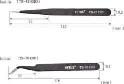 Vetus - Wimper Pincetten Set (2 Stuks) - Zwart - Tweezers - Pincetset - Wimperextensions - ESD-12 - ESD-15 11 Vetus - Wimper Pincetten Set (2 Stuks) - Zwart - Tweezers - Pincetset - Wimperextensions - ESD-12 - ESD-15 -Glam Make-up Verkoop 1200x822 6