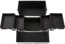 AREBOS Cosmetica Koffer - Beauty Case - Cosmetica Trolley - 15 L - Zilber -Glam Make-up Verkoop 1200x826 4