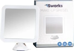 Vergroot Make Up En Scheer Spiegel Met LED Verlichting Vierkant - 10x Vegroting En Natuurlijk Licht Voor Cosmetica/Scheren/Epileren - 360° Graden Verstelbare Zuignap En Wandbevestiging 16 Vergroot Make Up En Scheer Spiegel Met LED Verlichting Vierkant - 10x Vegroting En Natuurlijk Licht Voor Cosmetica/Scheren/Epileren - 360° Graden Verstelbare Zuignap En Wandbevestiging -Glam Make-up Verkoop 1200x836