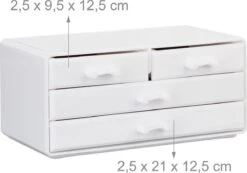 A&K 2in1 Make-up Organizer - 4 Lades Cosmetica Opbergdoos - Kaptafel - Wit -Glam Make-up Verkoop 1200x839 3