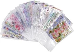Set Van 30 X Transfer Nail Art Foil | Nagel Folie | Bloemen Design Nagelfolie | Voor Op Nagellak, UV LED Gellak Met Transfer Gel | Sparkolia -Glam Make-up Verkoop 1200x844