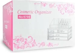 Relaxdays Make-up Organizer - Tweedelig - Cosmetica Opbergdoos - Transparant -Glam Make-up Verkoop 1200x852 5