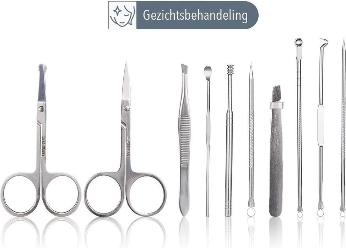 NCPS Professionele Manicure Set / Pedicure Set | 26-Delig | Opbergetui | Reisset | Nagelschaar | Nagelknipper | Nagelverzorging | Voor Mannen En Vrouwen | Zwart 7 NCPS Professionele Manicure Set / Pedicure Set | 26-Delig | Opbergetui | Reisset | Nagelschaar | Nagelknipper | Nagelverzorging | Voor Mannen En Vrouwen | Zwart - Afbeelding 7