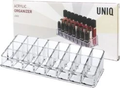 UNIQ Make-up Organizer 24 Vakken (U302) - Lippenstift Organizer - Nagellak - Make-up Kwasten - Transparant -Glam Make-up Verkoop 1200x878 5