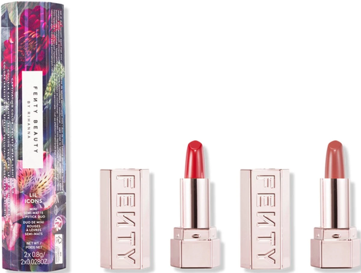 Fenty Beauty Lil Icons Mini Semi-Matte Lipstick Duo Set - 2 Stuks 1 Fenty Beauty Lil Icons Mini Semi-Matte Lipstick Duo Set - 2 Stuks