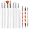 Evvie 20 Delige Nail Art Set - 15 Nailart Penselen En 5 Dotting Tools - Wit