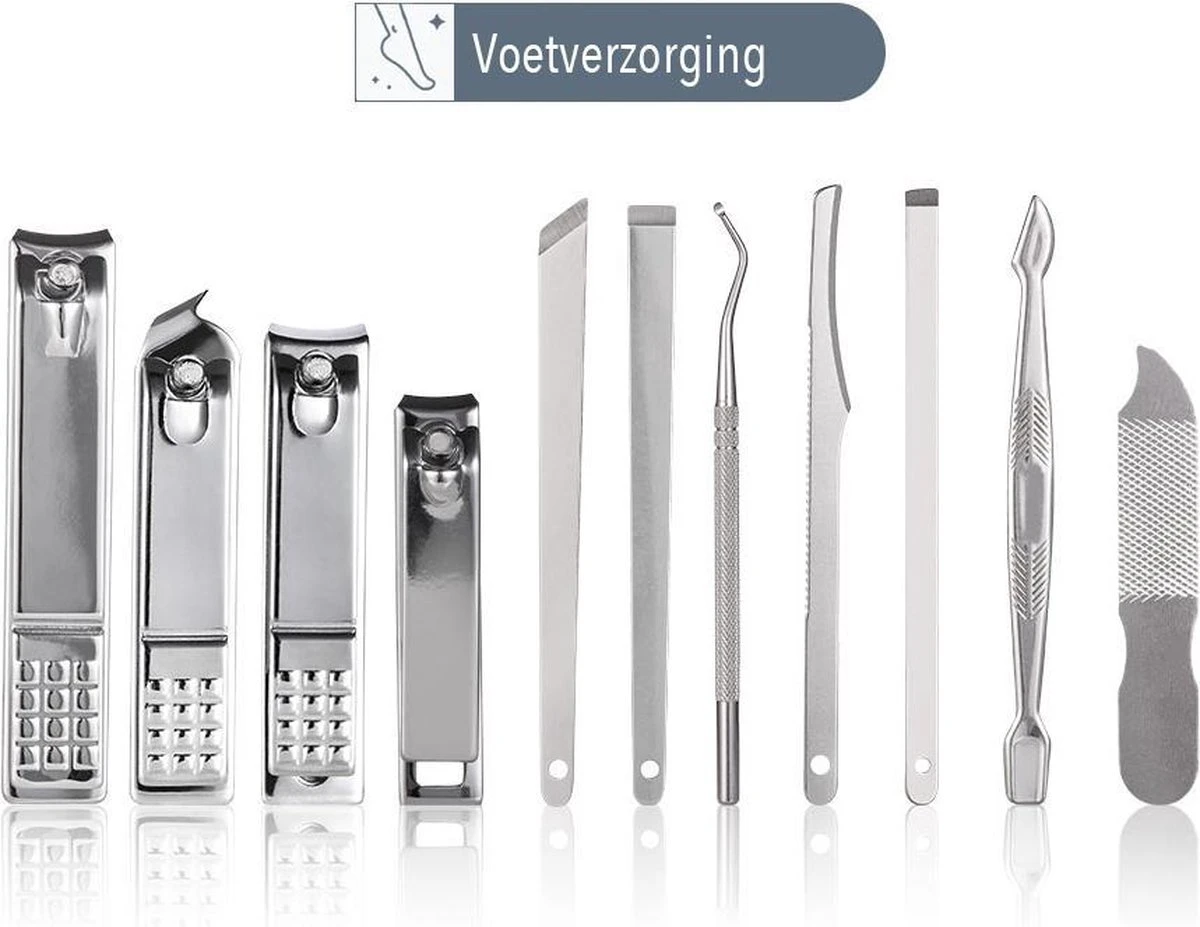 NCPS Professionele Manicure Set / Pedicure Set | 26-Delig | Opbergetui | Reisset | Nagelschaar | Nagelknipper | Nagelverzorging | Voor Mannen En Vrouwen | Zwart 6 NCPS Professionele Manicure Set / Pedicure Set | 26-Delig | Opbergetui | Reisset | Nagelschaar | Nagelknipper | Nagelverzorging | Voor Mannen En Vrouwen | Zwart - Afbeelding 6