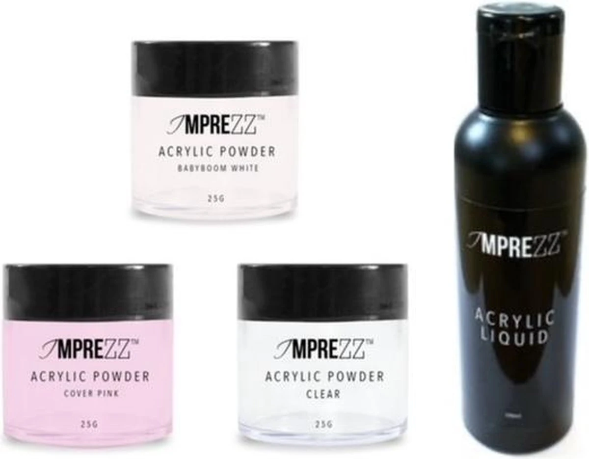 Acryl Poeder Color Set Van 3 Kleuren + Acryl Vloeistof 100ml - Voor Het Maken Van Nagelverlenging En Acryl Nagels 1 Acryl Poeder Color Set Van 3 Kleuren + Acryl Vloeistof 100ml - Voor Het Maken Van Nagelverlenging En Acryl Nagels