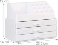 Relaxdays Make-up Organizer Klein - Stapelbaar - Sieradendoosje - Cosmetica - Opbergbox - Wit -Glam Make-up Verkoop 1200x939 6