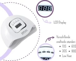 Merkloos Daniqqi - 80 Watt UV LED Lamp Nagels - 45 Leds Nagellamp - Wit -Glam Make-up Verkoop 1200x965