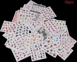 Pakket Van 50 Vellen Met Water Transfer Stickers / Decals - Sparkolia Nagel Styling - Nail Art Velletjes - Nagelstickers -Glam Make-up Verkoop 1200x973 1