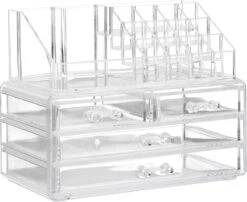 Relaxdays Make-up Organizer - Tweedelig - Cosmetica Opbergdoos - Transparant -Glam Make-up Verkoop 1200x982 3