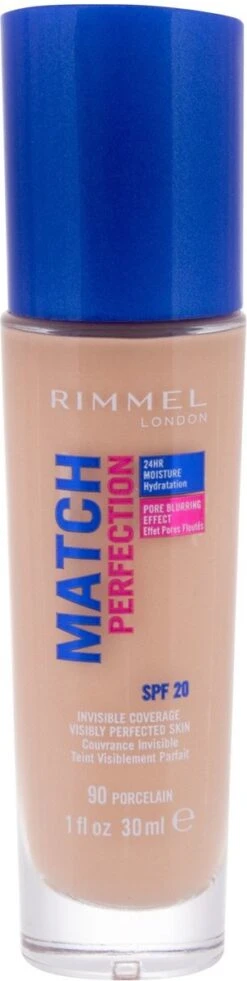 Rimmel London Match Perfection Foundation 090 Porcelain 21 Rimmel London Match Perfection Foundation 090 Porcelain -Glam Make-up Verkoop 302x1200 2