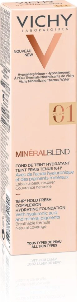 Vichy Minéralblend Foundation - 01 Clay - 30ML - Natuurlijke Dekking -Glam Make-up Verkoop 308x1200