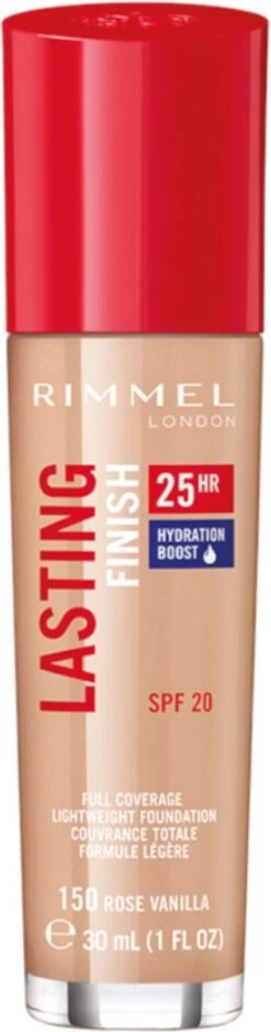 Rimmel London Lasting Finish Foundation - 150 Rose Vanilla -Glam Make-up Verkoop 316x1200 1