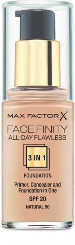 Max Factor Facefinity All Day Flawless 3-in-1 Liquid Foundation - 050 Natural 33 Max Factor Facefinity All Day Flawless 3-in-1 Liquid Foundation - 050 Natural -Glam Make-up Verkoop 369x1200 3