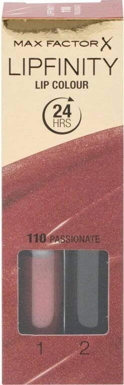 Max Factor Lipfinity Lip Colour Lippenstift - 110 Passionate 25 Max Factor Lipfinity Lip Colour Lippenstift - 110 Passionate -Glam Make-up Verkoop 387x1200 3