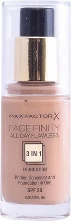 Max Factor Facefinity All Day Flawless 3-in-1 Liquid Foundation - 085 Caramel -Glam Make-up Verkoop 389x1200 4