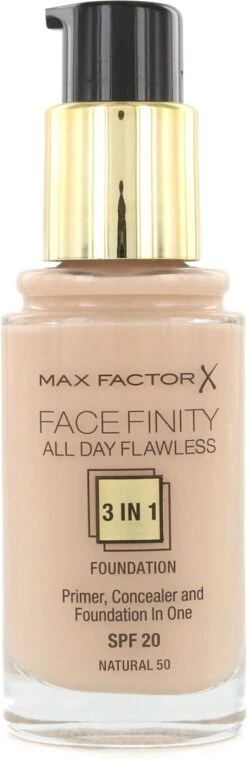 Max Factor Facefinity All Day Flawless 3-in-1 Liquid Foundation - 050 Natural 28 Max Factor Facefinity All Day Flawless 3-in-1 Liquid Foundation - 050 Natural -Glam Make-up Verkoop 390x1200 1