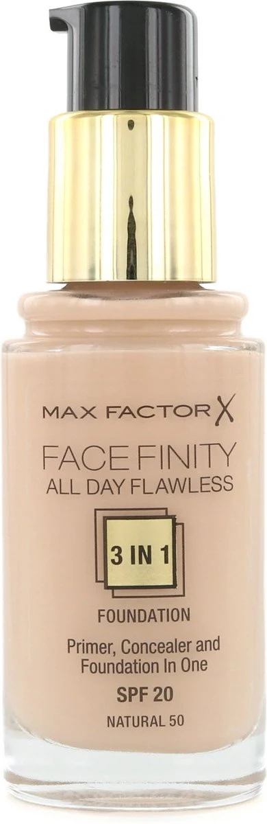 Max Factor Facefinity All Day Flawless 3-in-1 Liquid Foundation - 050 Natural 10 Max Factor Facefinity All Day Flawless 3-in-1 Liquid Foundation - 050 Natural - Afbeelding 10