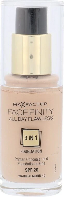 Max Factor Facefinity All Day Flawless 3-in-1 Liquid Foundation - 045 Almond -Glam Make-up Verkoop 391x1200 1