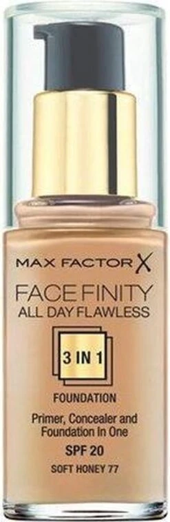 Max Factor Facefinity All Day Flawless 3-in-1 Liquid Foundation - 077 Soft Honey -Glam Make-up Verkoop 391x1200 2