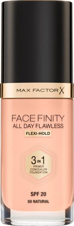 Max Factor Facefinity All Day Flawless 3-in-1 Liquid Foundation - 050 Natural 27 Max Factor Facefinity All Day Flawless 3-in-1 Liquid Foundation - 050 Natural -Glam Make-up Verkoop 394x1200 3