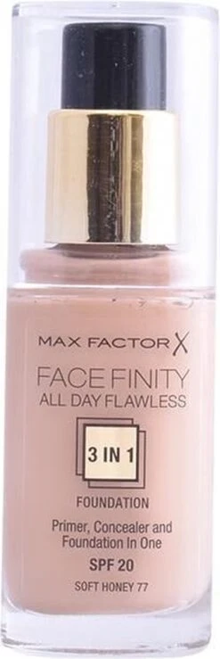 Max Factor Facefinity All Day Flawless 3-in-1 Liquid Foundation - 077 Soft Honey -Glam Make-up Verkoop 401x1200