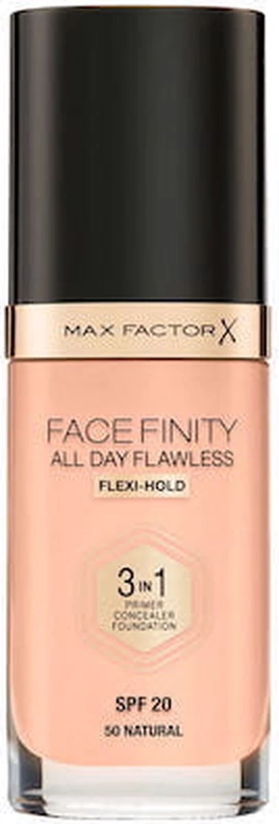 Max Factor Facefinity All Day Flawless 3-in-1 Liquid Foundation - 050 Natural 18 Max Factor Facefinity All Day Flawless 3-in-1 Liquid Foundation - 050 Natural - Afbeelding 18
