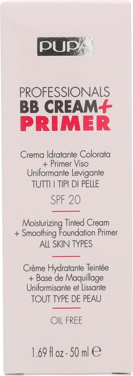 Pupa Milano Professionals BB Cream + Primer - Nude 001 2 Pupa Milano Professionals BB Cream + Primer - Nude 001 - Afbeelding 2