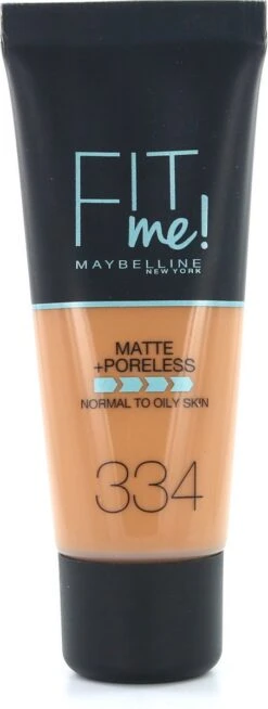Maybelline Fit Me Matte & Poreless Foundation - 334 Warm Tan -Glam Make-up Verkoop 453x1200 6