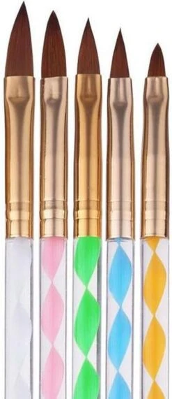 Evvie Acryl Penselen Voor Kunstnagels En Nailart - Set Van 5 8 Evvie Acryl Penselen Voor Kunstnagels En Nailart - Set Van 5 -Glam Make-up Verkoop 519x1200