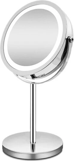 A&K Make Up Spiegel Met Ringverlichting | LED Verlichting | Scheerspiegel - Zilver -Glam Make-up Verkoop 556x1200 10