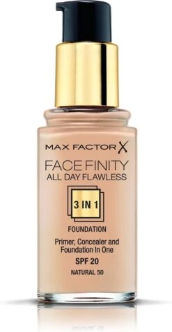 Max Factor Facefinity All Day Flawless 3-in-1 Liquid Foundation - 050 Natural 30 Max Factor Facefinity All Day Flawless 3-in-1 Liquid Foundation - 050 Natural -Glam Make-up Verkoop 622x1200 5