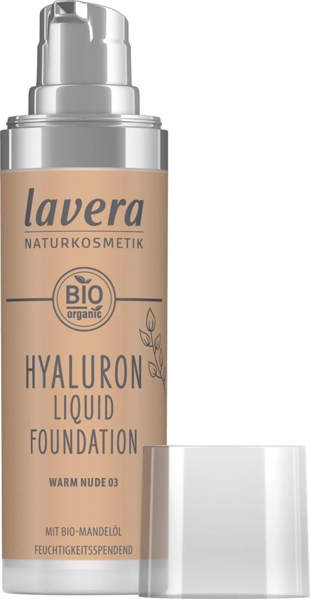 Lavera Make-up Hyaluron Liquid Foundation -Warm Nude 03-, 30 Ml 2 Lavera Make-up Hyaluron Liquid Foundation -Warm Nude 03-, 30 Ml - Afbeelding 2