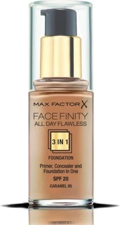 Max Factor Facefinity All Day Flawless 3-in-1 Liquid Foundation - 085 Caramel -Glam Make-up Verkoop 640x1200 1