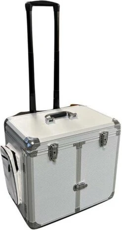 Pedicure Koffer / Trolley - Professional Pedicure Cas- Zilver Streepmotief -Glam Make-up Verkoop 640x1200 5