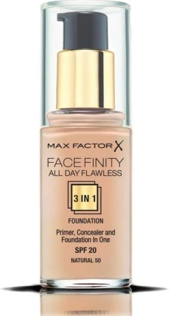 Max Factor Facefinity All Day Flawless 3-in-1 Liquid Foundation - 050 Natural 29 Max Factor Facefinity All Day Flawless 3-in-1 Liquid Foundation - 050 Natural -Glam Make-up Verkoop 641x1200 5